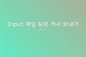 Input 제일 뒤로 커서 보내기